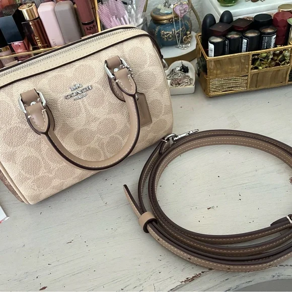 Coach Tan and Brown Signature Satchel MINI - Picture 15 of 15